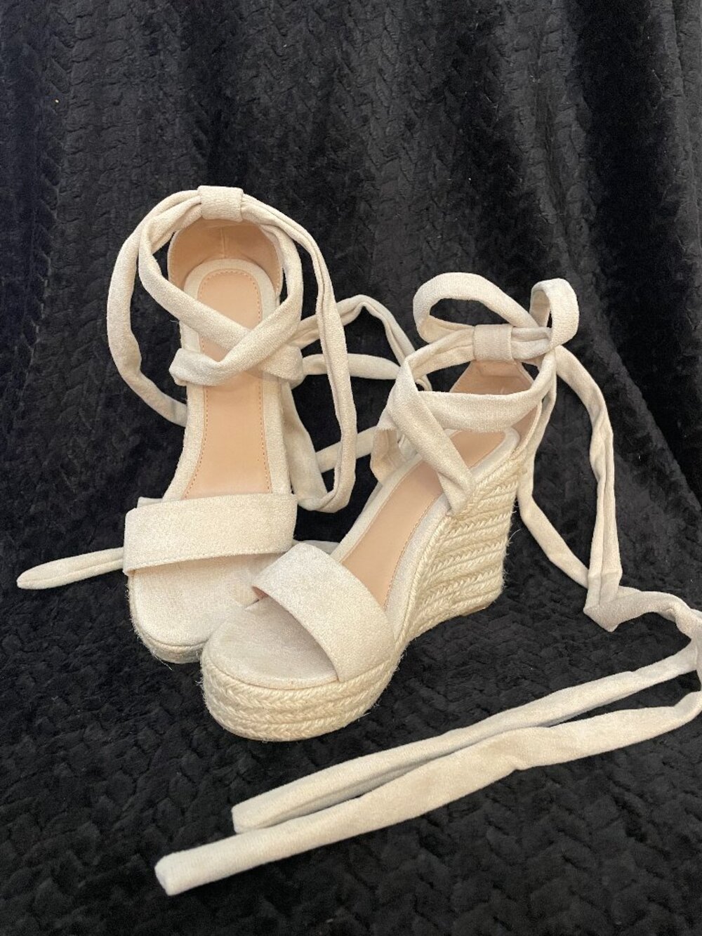 Ivory wedge espadrilles 7.5